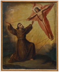 After Giotto - 19th Century Oil, Saint Francis Receiving the Stigmata