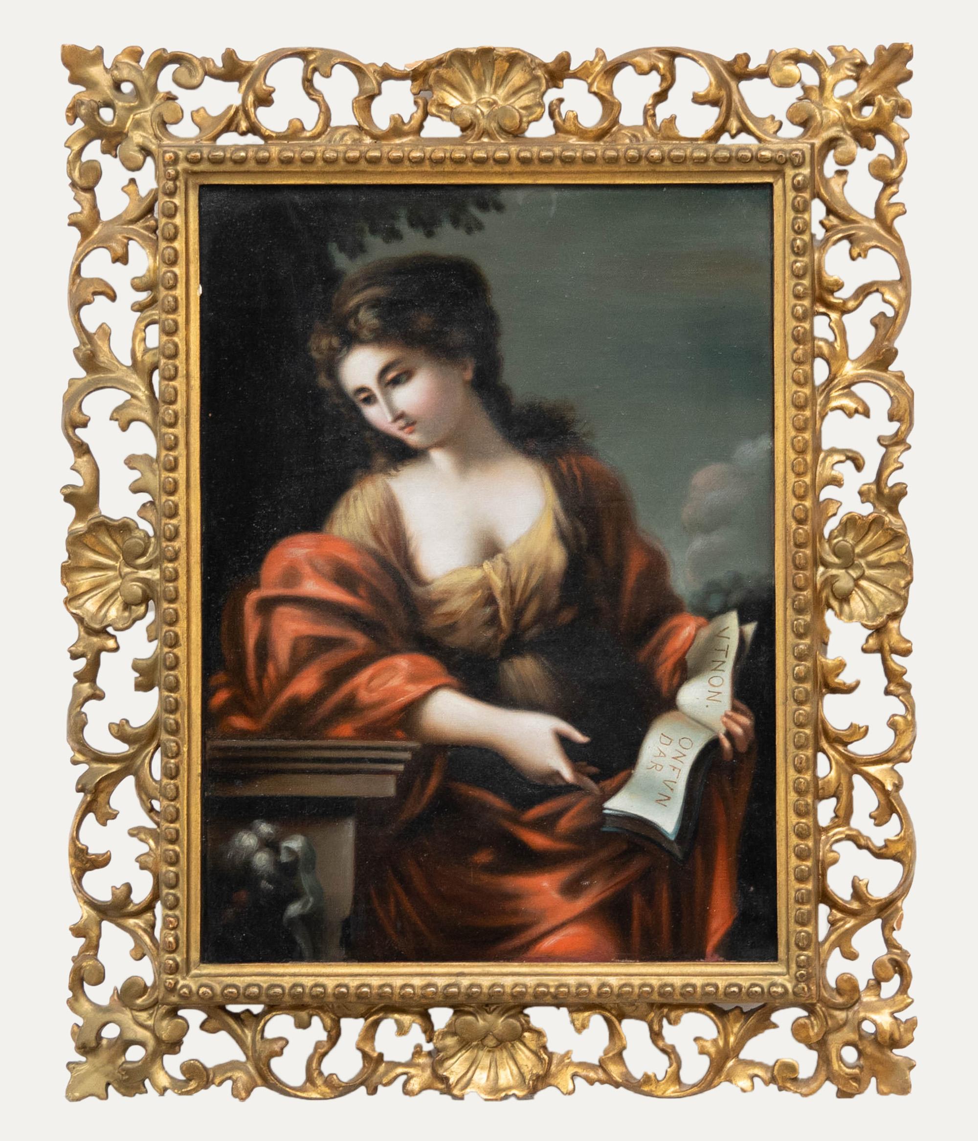 Unknown Portrait Painting - After Giovanni Francesco Romanelli - 19th Century Oil, The Cumean Sybil