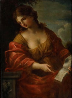 After Giovanni Francesco Romanelli - Framed 19th Century Oil, The Cumean Sybil
