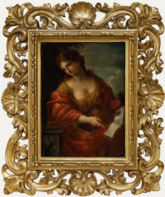 After Giovanni Francesco Romanelli - Framed 19th Century Oil, The Cumean Sybil