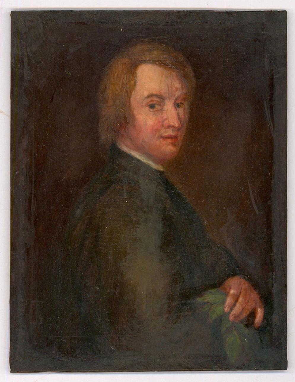 D'après Godfrey Kneller  - Huile du XIXe siècle, Portrait de John Dryden - Painting de Unknown