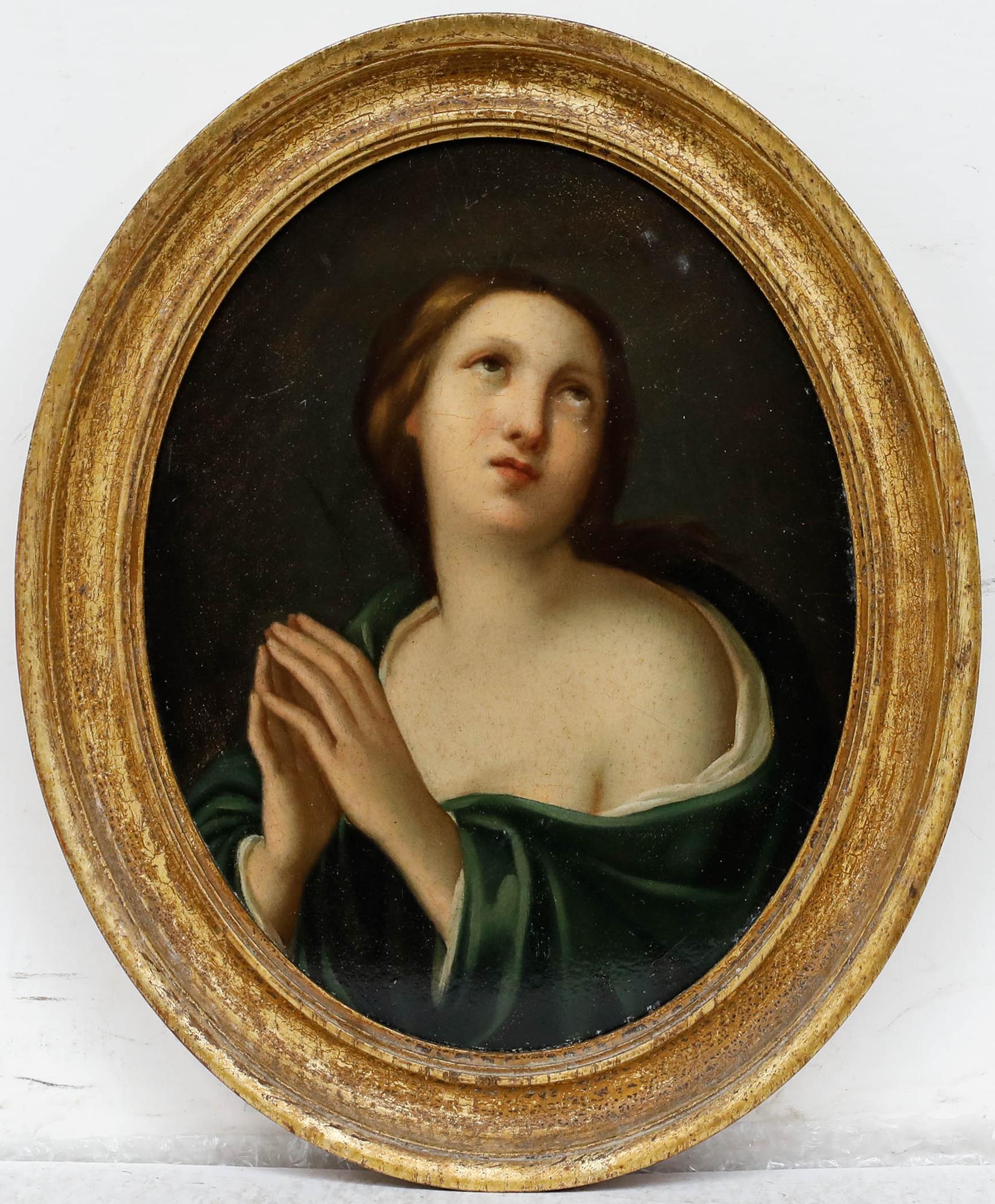(After) Guido Reni (1575-1642) - Óleo del siglo XIX, María Magdalena en oración - Painting de Unknown