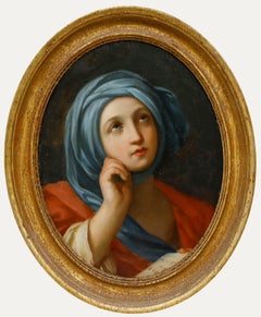 After Guido Reni (1575-1642) - Óleo fino del siglo XIX, Sibila