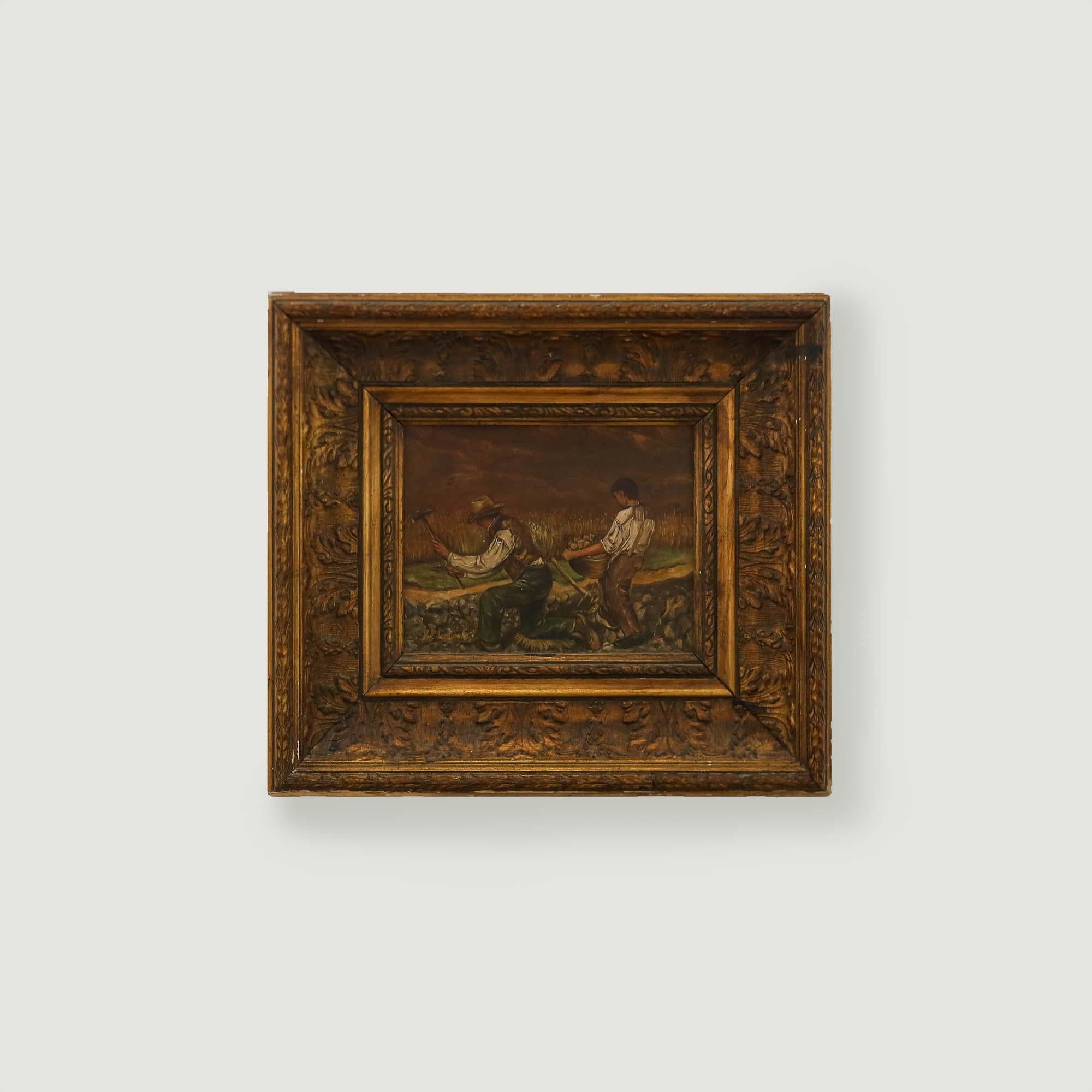 Dopo Gustave Courbet (1819-1877) - Olio della metà del XX secolo, Gli spaccapietre - Painting di Unknown
