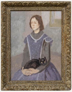 After Gwen John (1876-1939) - Early 20th Century Oil, Girl with a Cat
