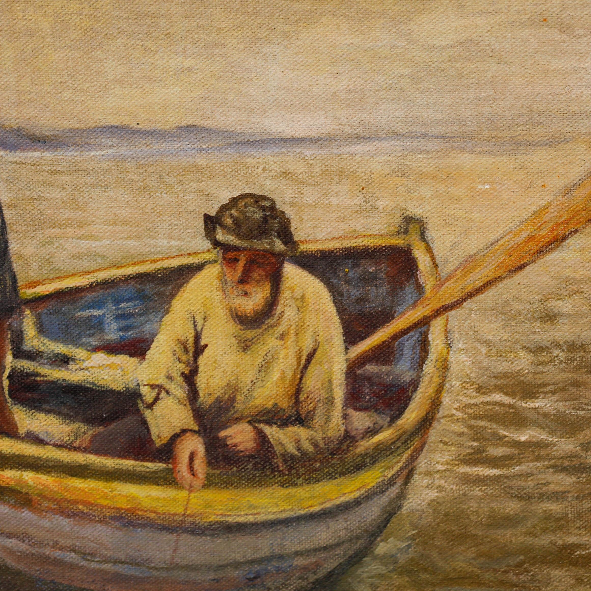 Dopo Harold Harvey - Olio del XX secolo incorniciato, Nella terra di Whiting in vendita 1