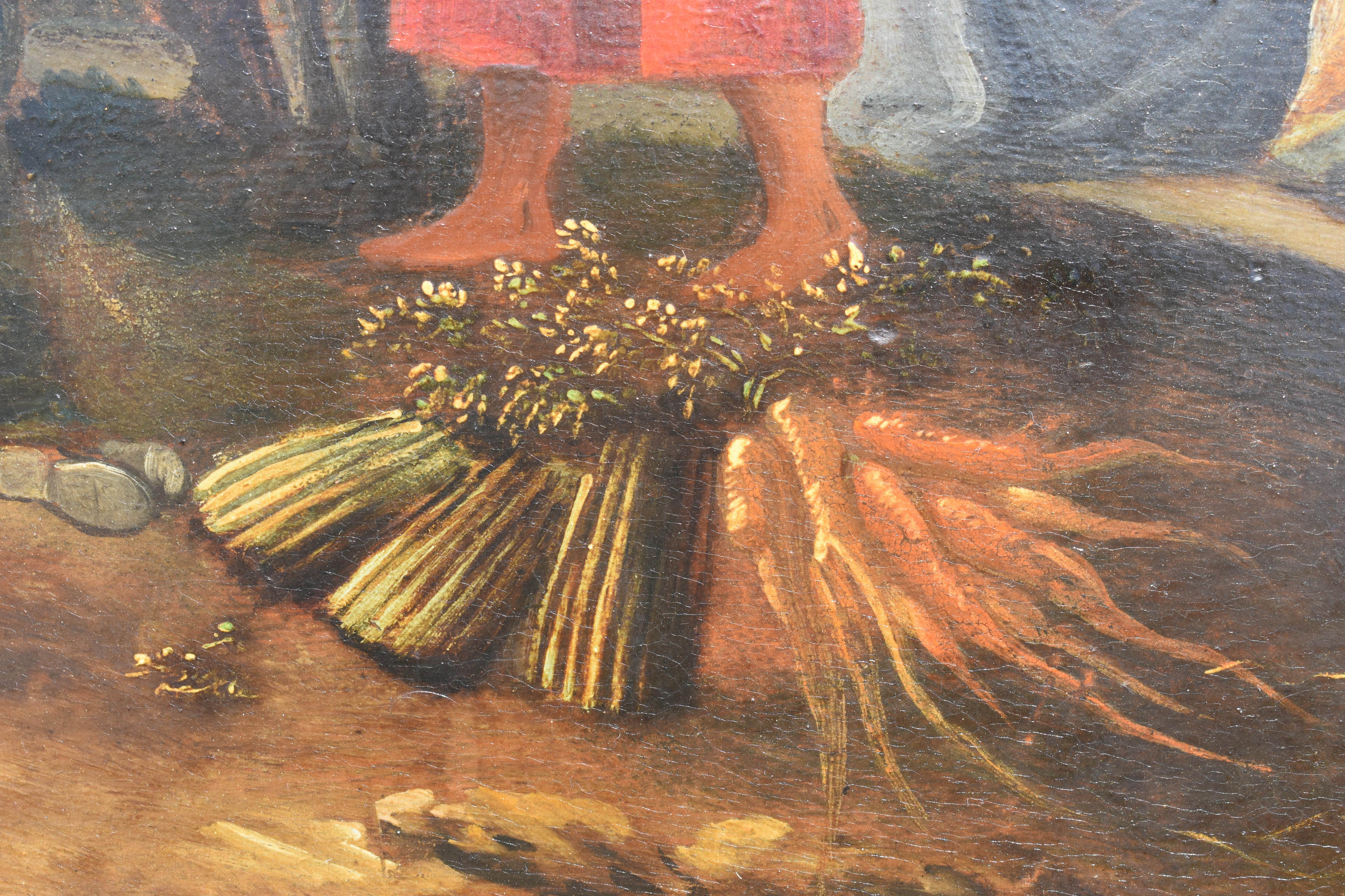 Dopo Hendrick MOMMERS (1623-1693) Mercato delle verdure di Haarlem c1750 Pittura a olio in vendita 3