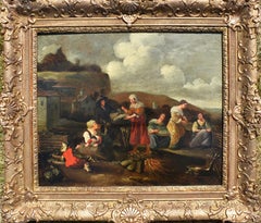Dopo Hendrick MOMMERS (1623-1693) Mercato delle verdure di Haarlem c1750 Pittura a olio