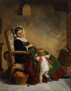 D'après Jacques Alfred van Muyden (1818-1898) - 19e siècle Huile, Cache-cache