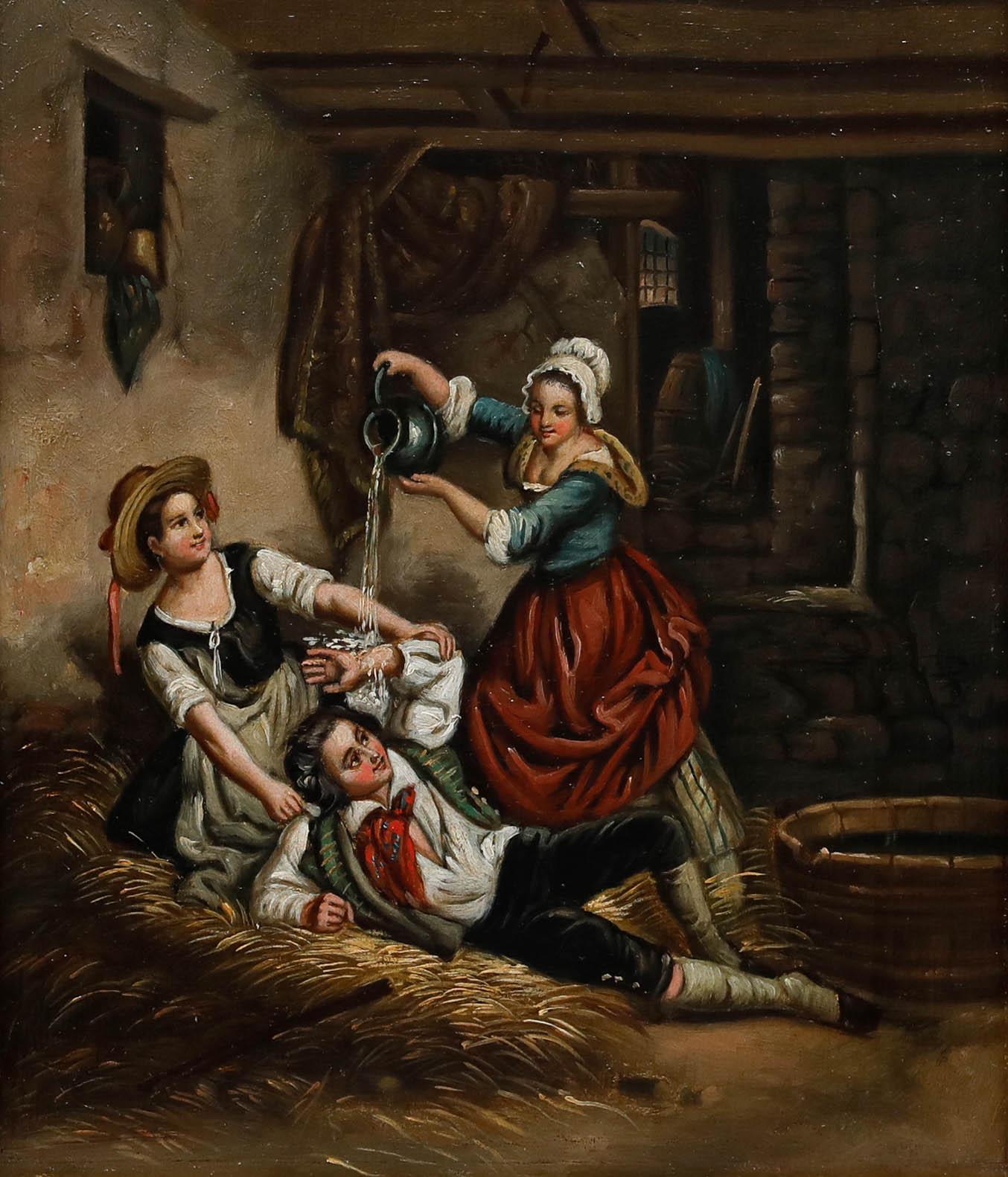 After Jean Alphonse Roehn (1799-1864) - Oil, Waking Up the Stable Boy - Painting by Unknown