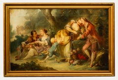 After Jean Baptiste Joseph Pater  - Early 20th Century Oil, Rose Pickers