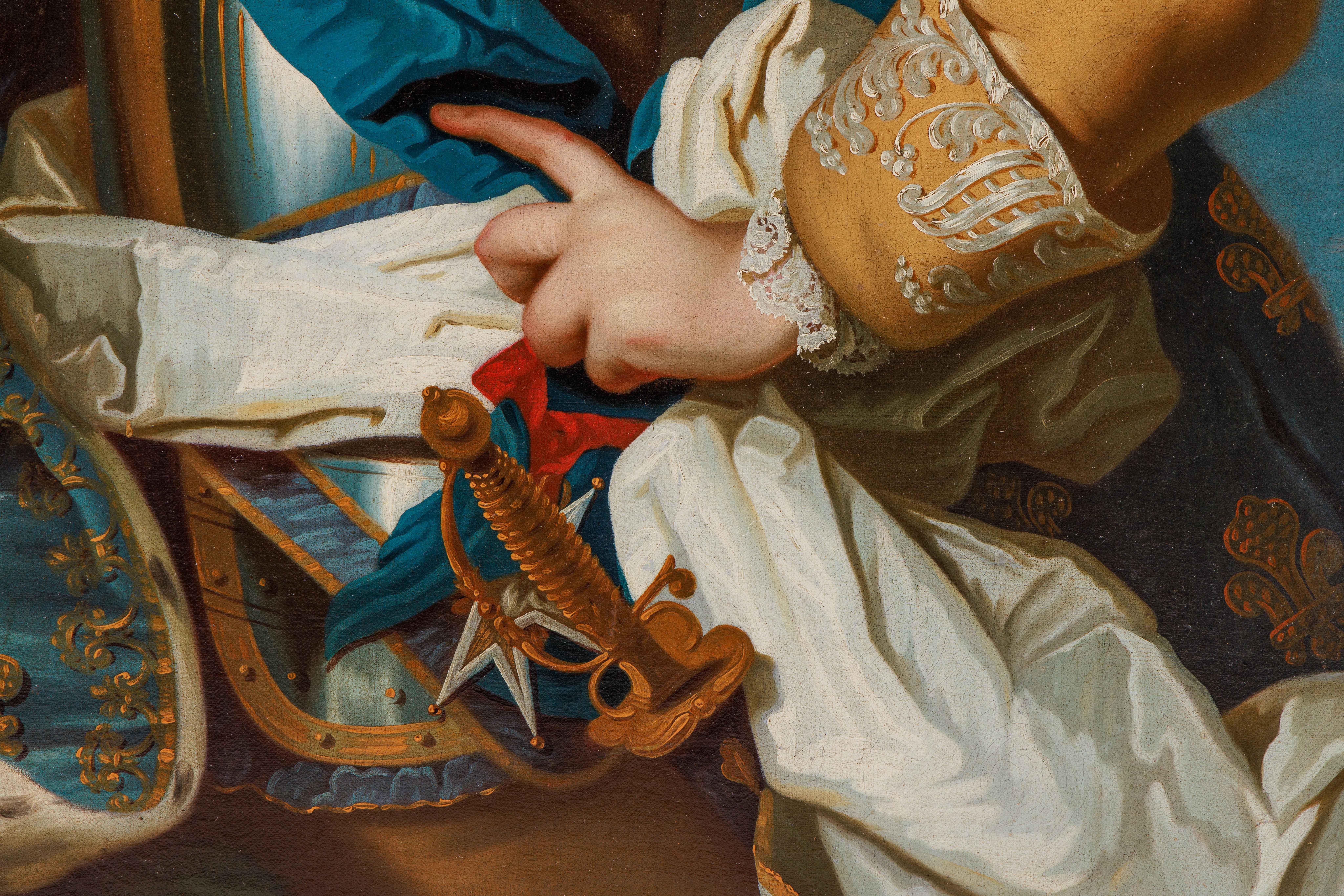 Dopo Jean-Baptiste Van Loo, Ritratto del re di Francia Jean Louis XV (1710-1774) in vendita 1