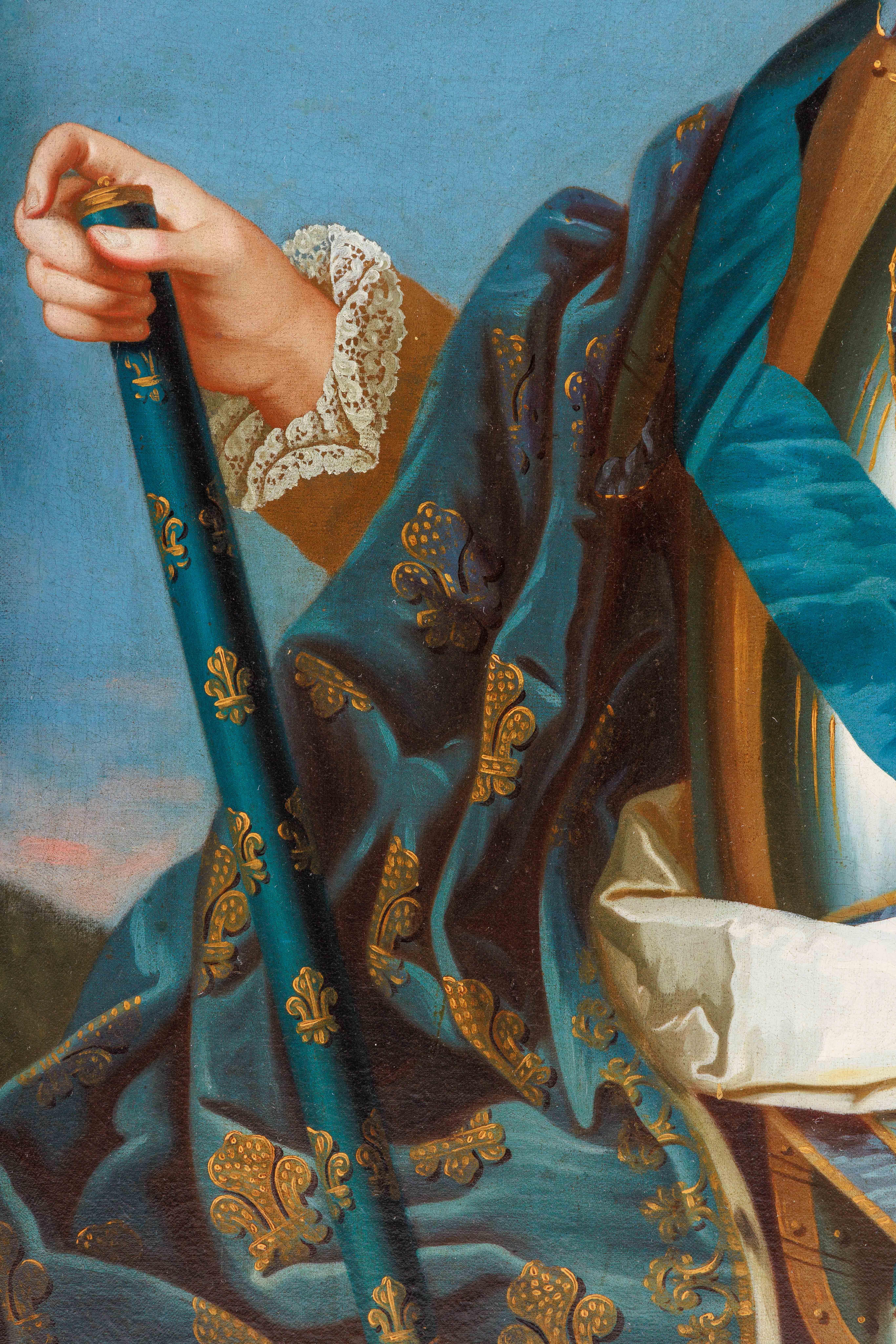 D'après Jean-Baptiste Van Loo, portrait du roi Louis XV de France (1710-1774) en vente 3