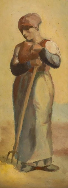 After Jean Francois Millet - Framed Early 20th Century Oil, The Herb Burner