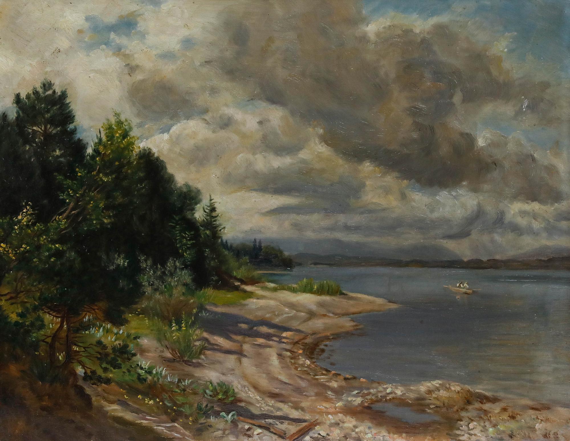 After Johann Gottfried Steffan (1815-1905) - Late 19th Century Oil, Lake View - Painting by Unknown