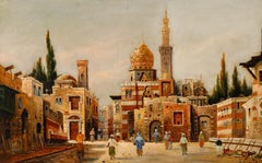 After Karl Kaufmann (1843-1902/05) - Oil, The Funerary Complex of Sultan Qaytbay