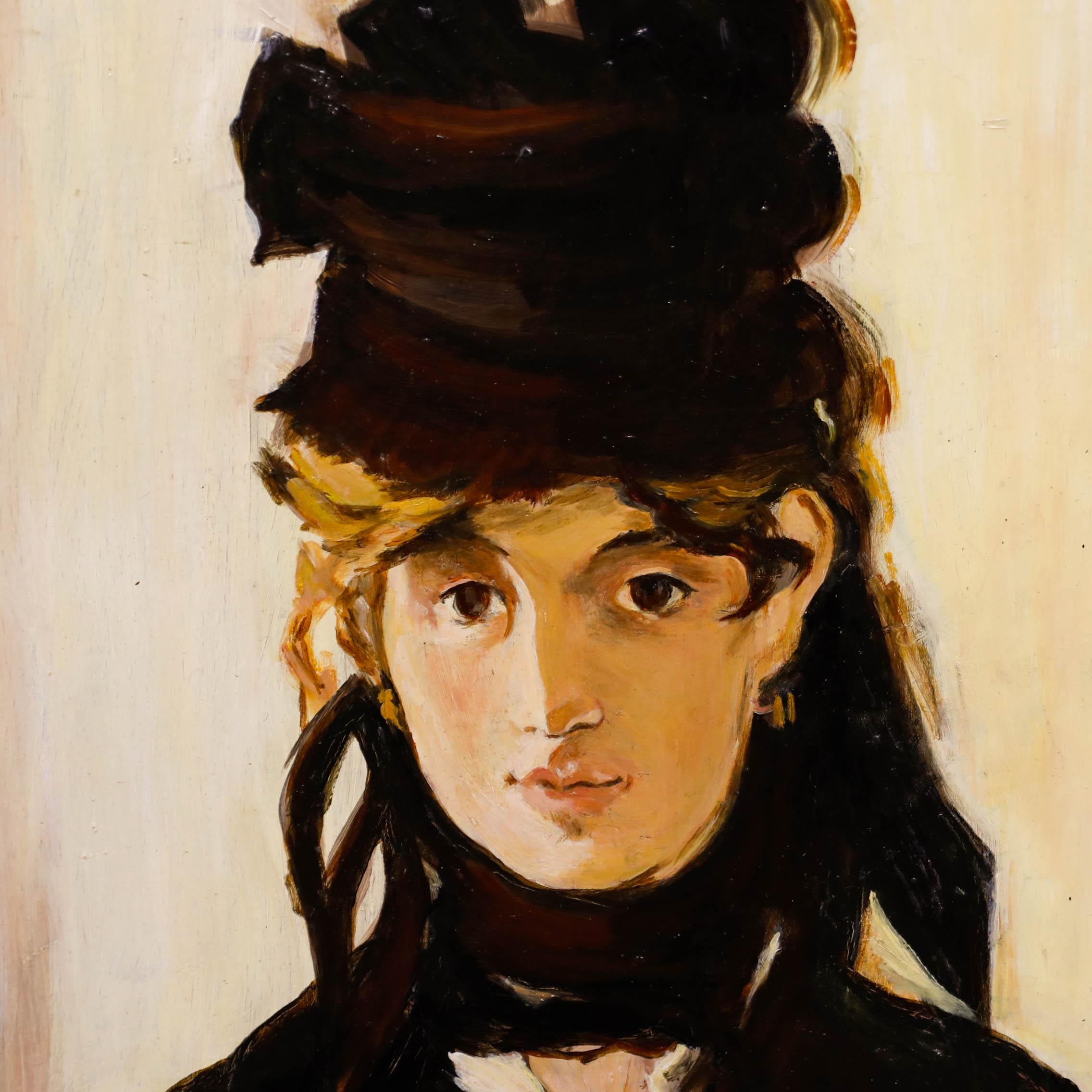 Nach Manet – Ölgemälde, Berthe Morisot mit einem Violettstrauß, 20. Jahrhundert 1