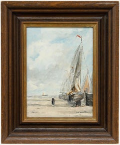 After Munthe Morgenstjerne - Early 20th Century Oil, Beached Boats