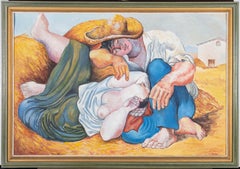 After Pablo Picasso - 20th Century Oil, Sleeping Peasants