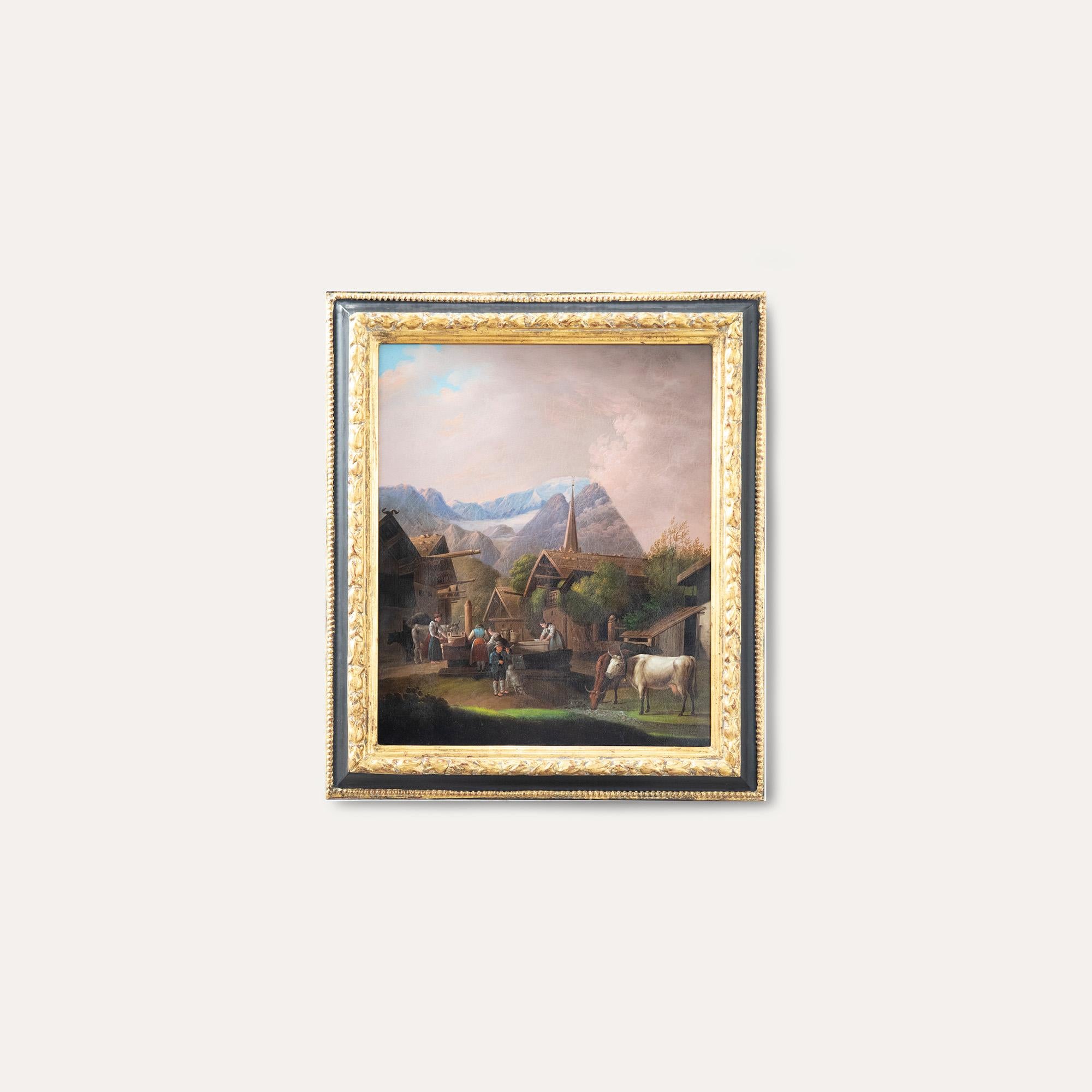 After Peter von Hess (1792−1871) - Framed Oil, Morning in Partenkirchen For Sale 2