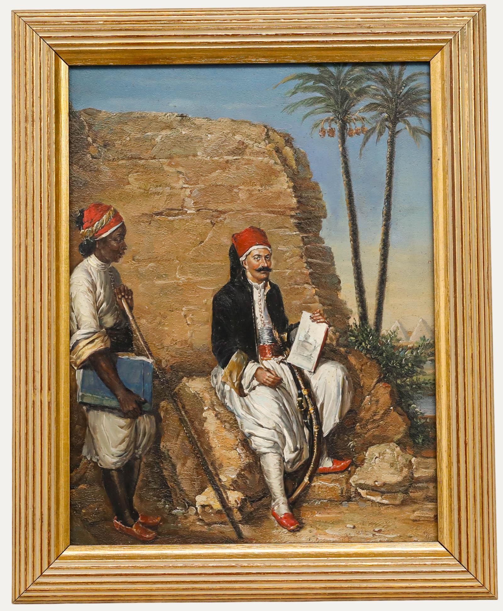 Unknown Portrait Painting - After Pierre Mathurin Petraud - Framed 20th Century Oil, Self-Portrait