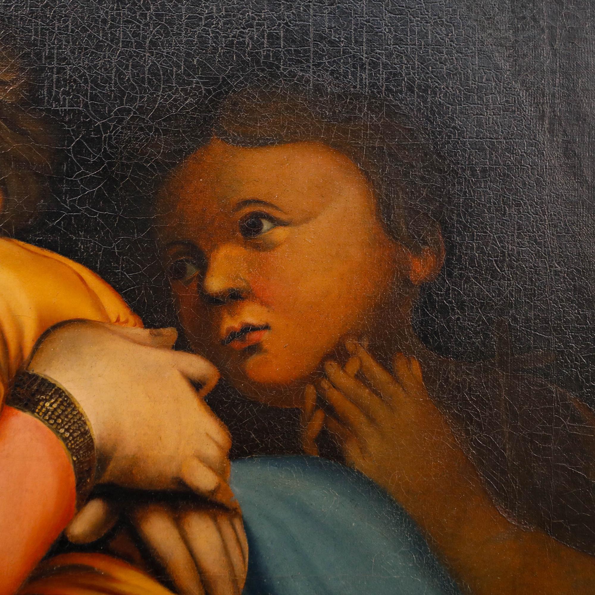 D'après Raphael (1483-1420) - 19e siècle Huile, Madonna della Sedia en vente 1