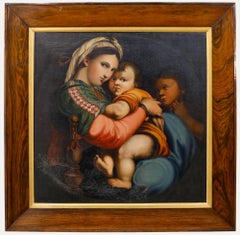 D'après Raphael (1483-1420) - 19e siècle Huile, Madonna della Sedia