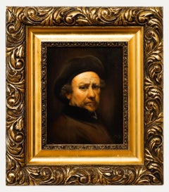 After Rembrandt - Framed 20th Century Oil, Self-portrait with Beret