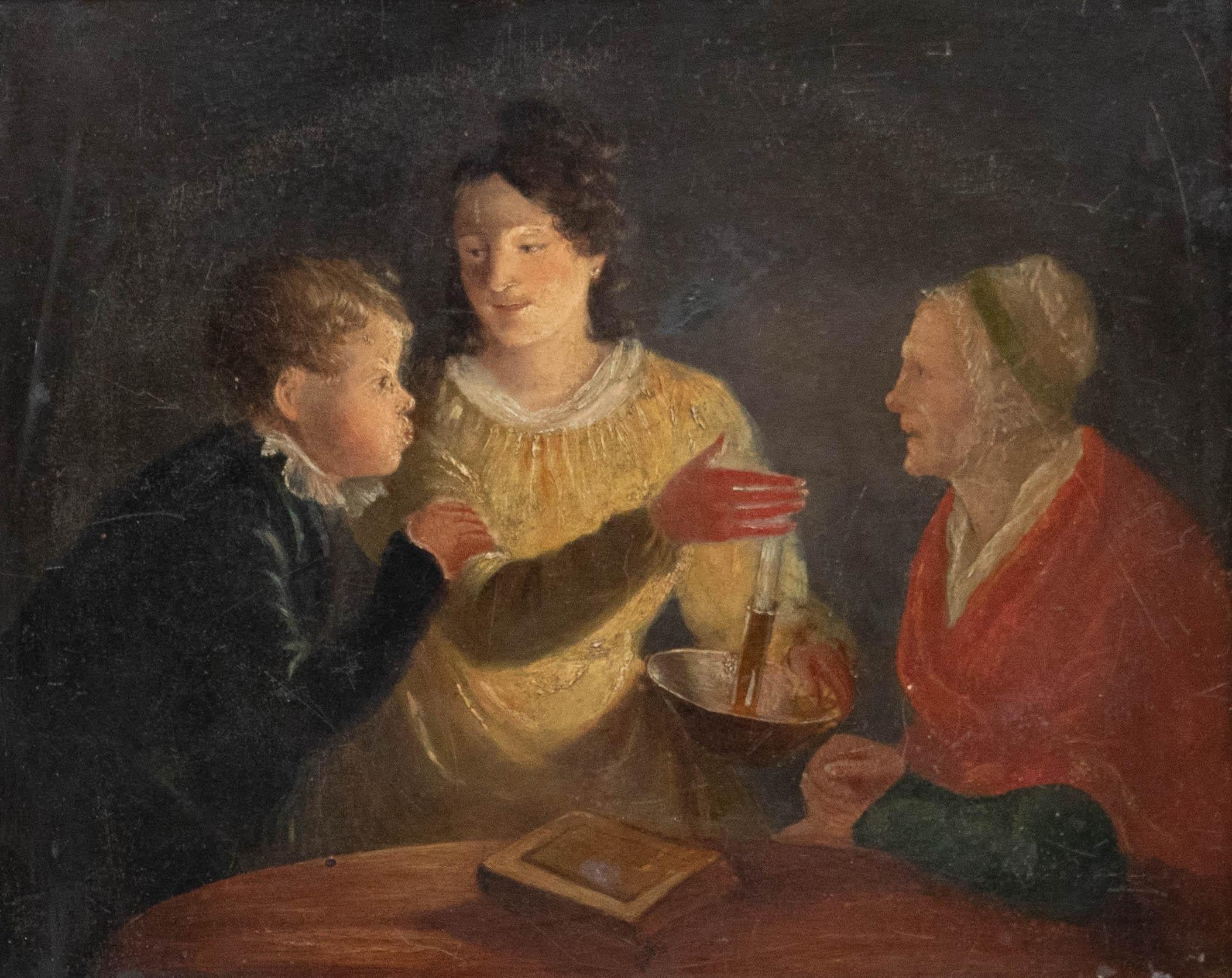 After Rolinda Sharples (1793-1838) - Fine 19th Century Oil, Blowing the Candle - Painting by Unknown