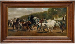 After Rosa Bonheur - Framed Late 19th Century Oil, The Horse Fair