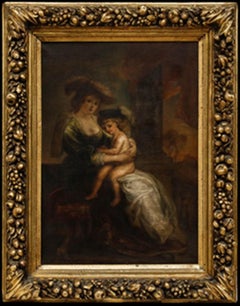 After Rubens (1577-1640) - 19th Century Oil, Hélène Fourment with her Son Frans