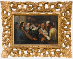 Antique After Rubens - 19th Century Oil, Christ and the Woman Taken Into Adultery