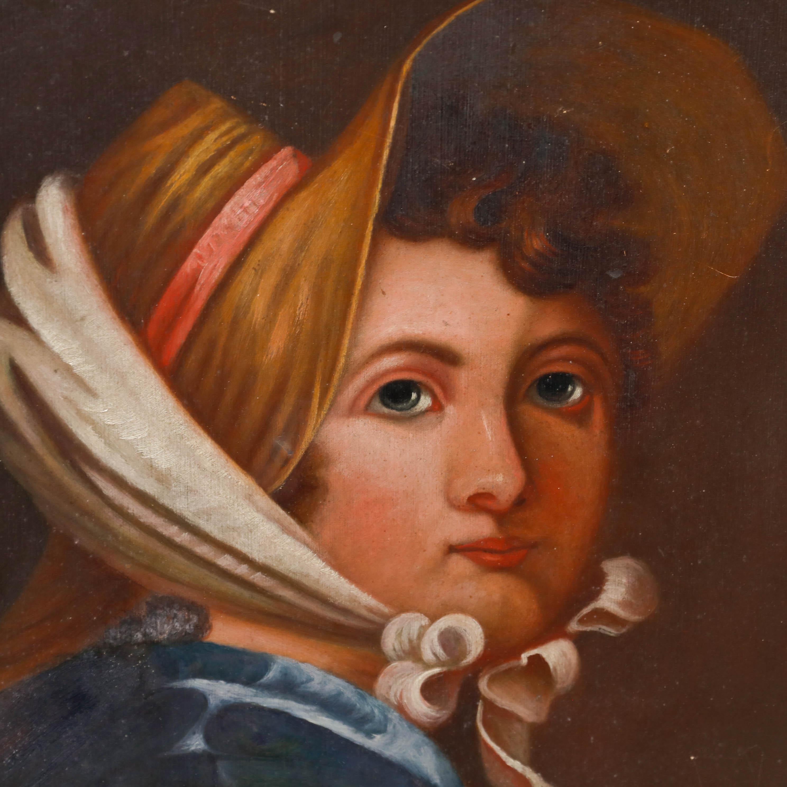 D'après Samuel Wood Wood RA (1763-1817) - Fin du XIXe siècle Huile, nymphe de bois - Noir Portrait Painting par Unknown