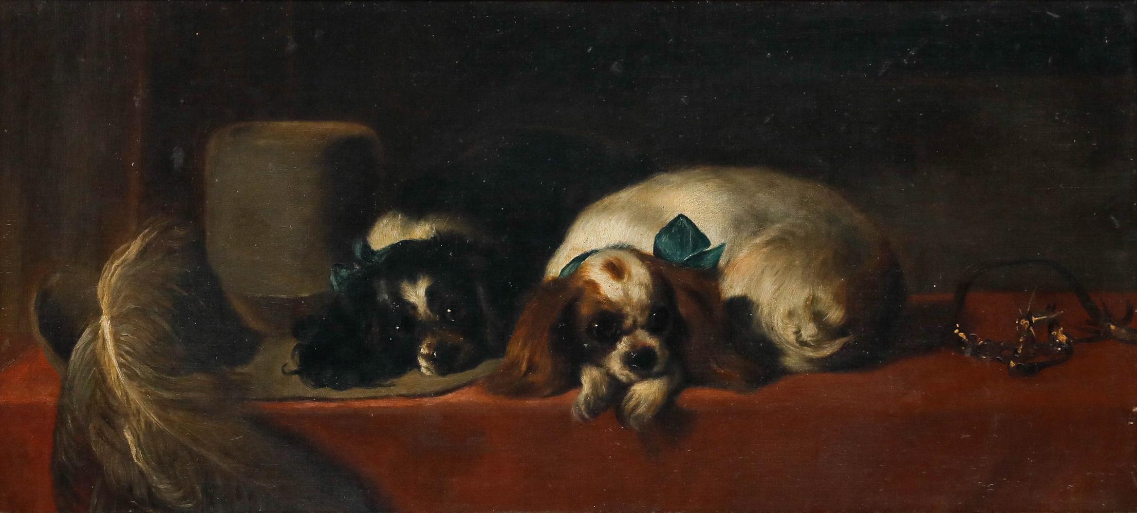 After Sir Edwin Henry Landseer  - Early 20th Century Oil, King Charles Spaniels - Painting by Unknown