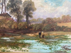 After the Rain (Large Framed Mid-Century Impressionist Landscape Painting)