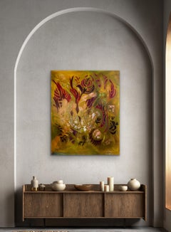 AFTER THE STORM 1969 Astratto Grande Encausto/Olio 60x48 Donna Artista Surrealista