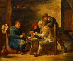 After Thomas van Apshoven (1622-1664) - 19th Century Oil, Cards at the Tavern