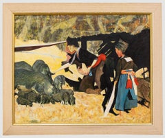 After Van Gogh - 1995 Oil, Peasants