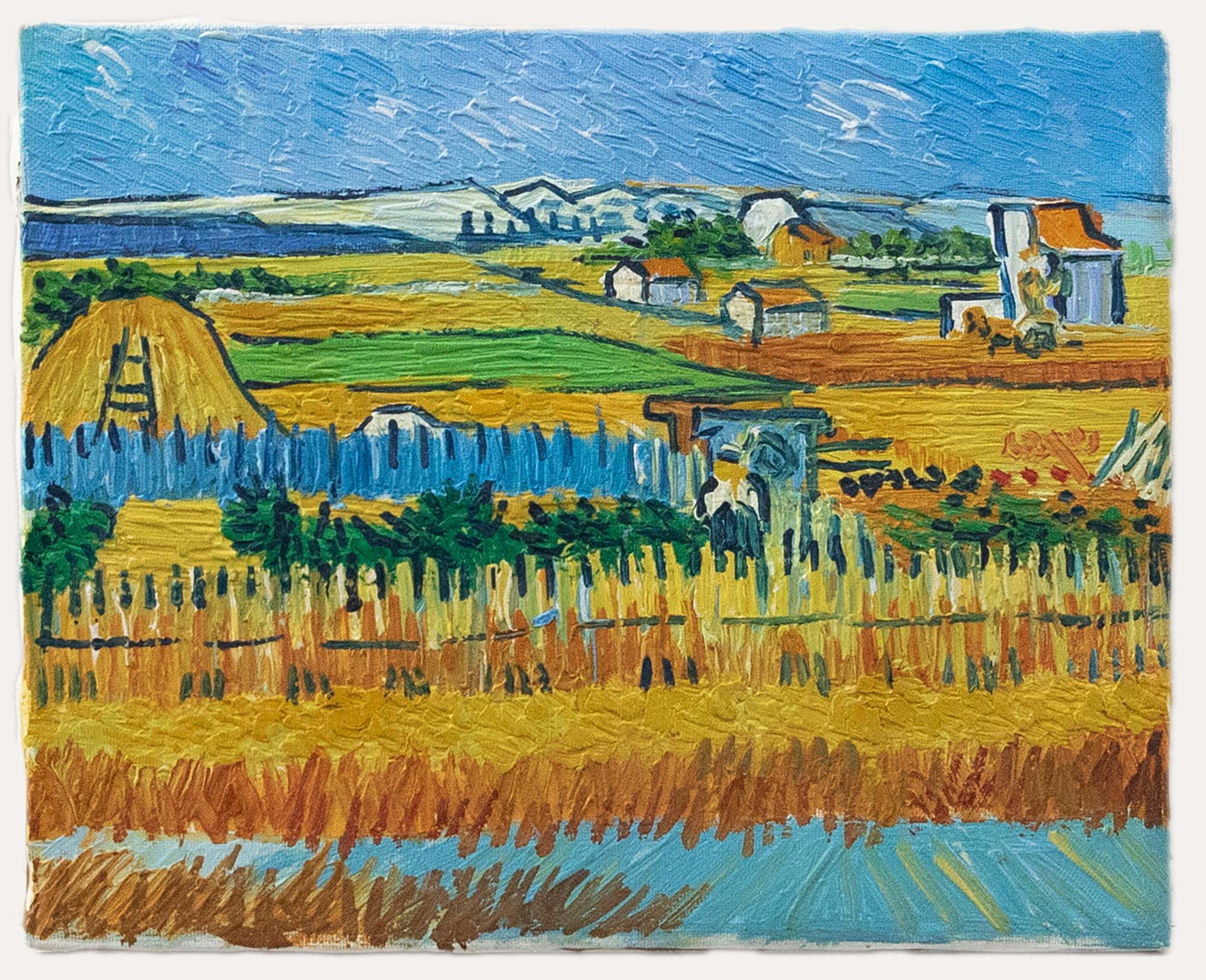 After Vincent van Gogh - Contemporary Oil, Landscape, Provence - Painting by Unknown