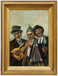 Antique After Vincenzo Busciolano - Framed Late 19th Century Oil, Italian Troubadours