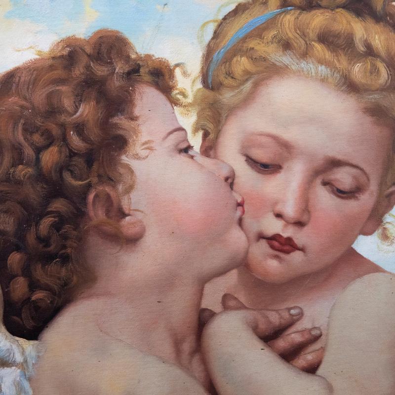 After William-Adolphe Bouguereau - Framed 20th Century Oil, L'Amour et Psyche For Sale 1