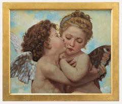 Dopo William-Adolphe Bouguereau - Olio del XX secolo incorniciato, L'Amour et Psyche