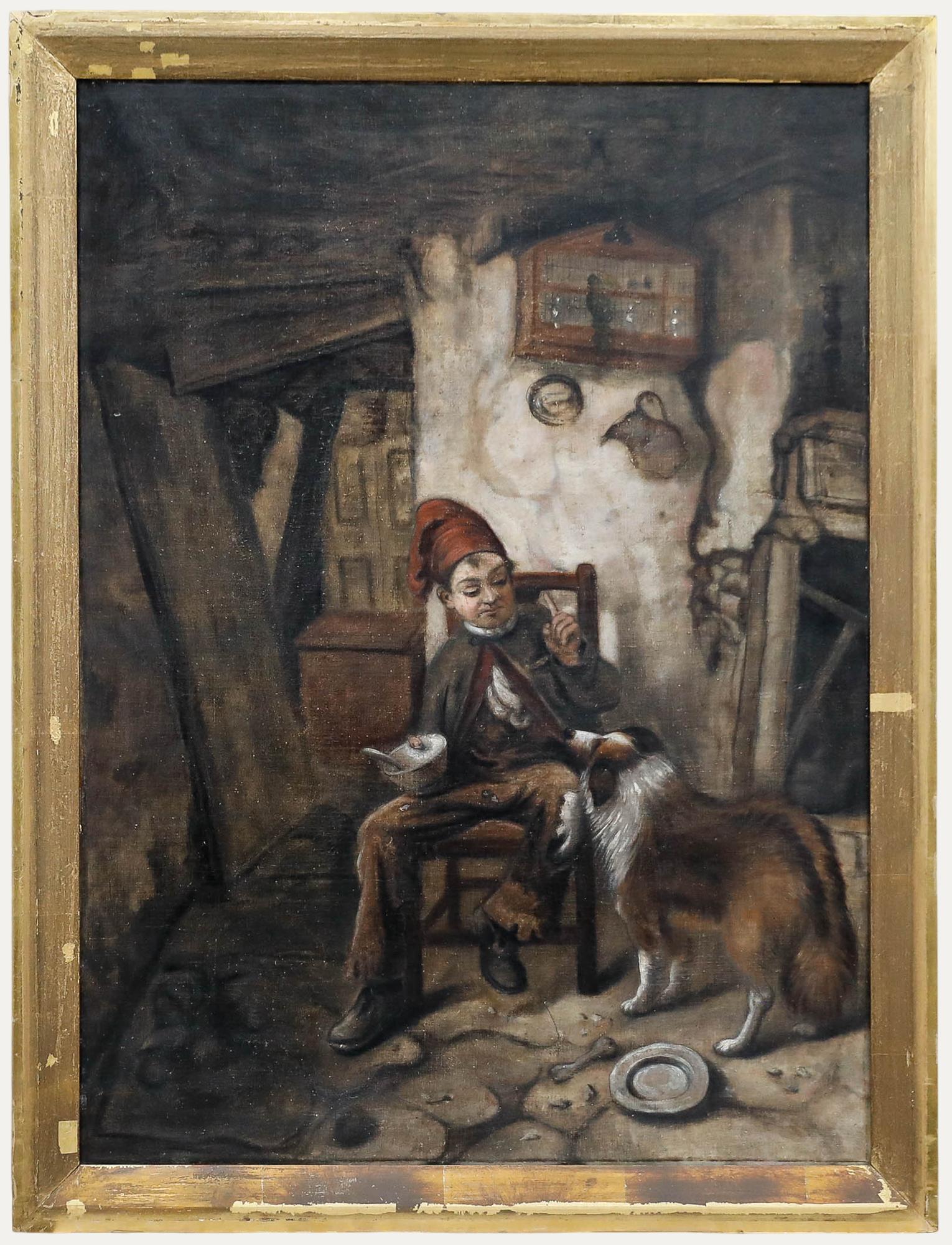 Unknown Figurative Painting - After William Baxter Collier Fyfe (1835-1882) - Framed Oil, Bide a Wee