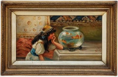 Dopo William Stephen Coleman (1829-1904) - 1896 Olio, La ciotola del pesce rosso