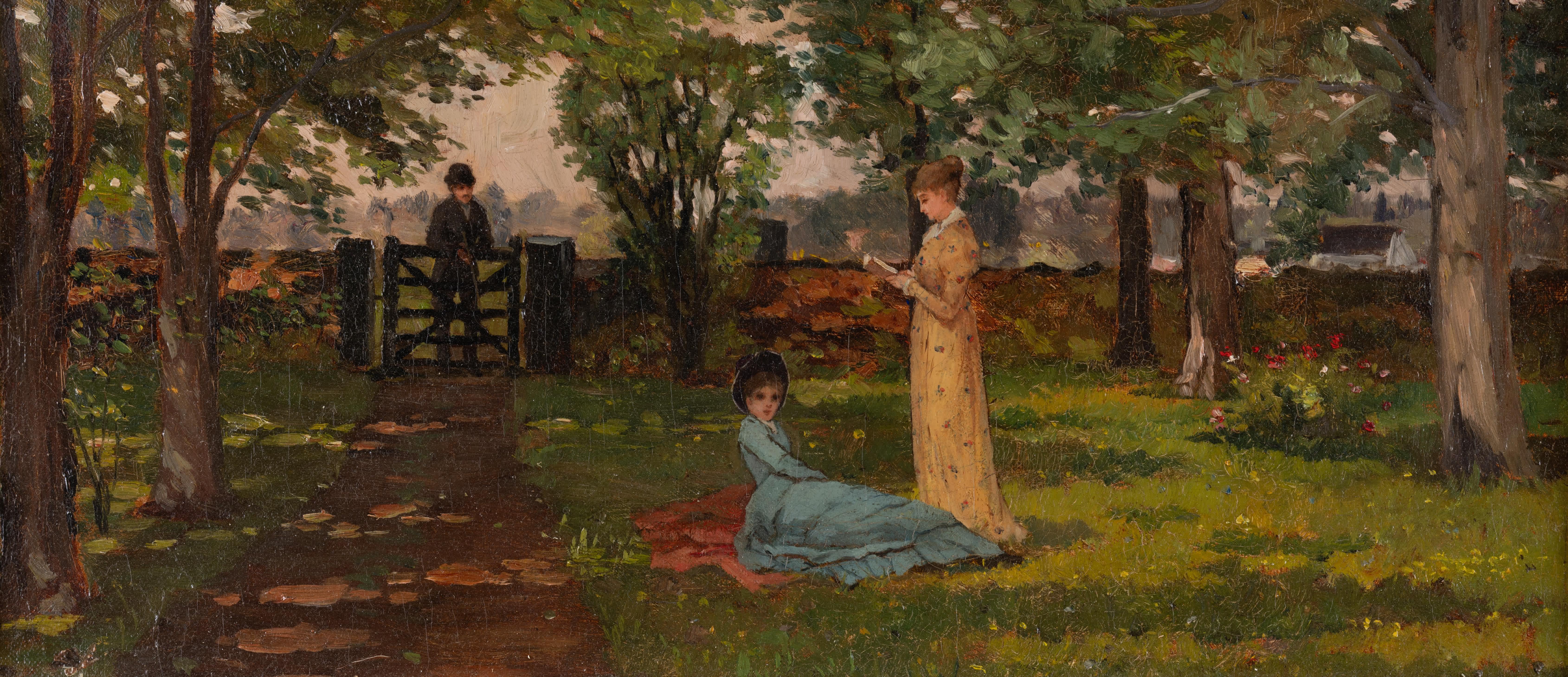Afternoon In the Garden - Painting by Unknown
