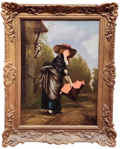 Afternoon Rain, Victorian Woman with an Umbrella Afternoon Rain, Victorian Woman with an Umbrella