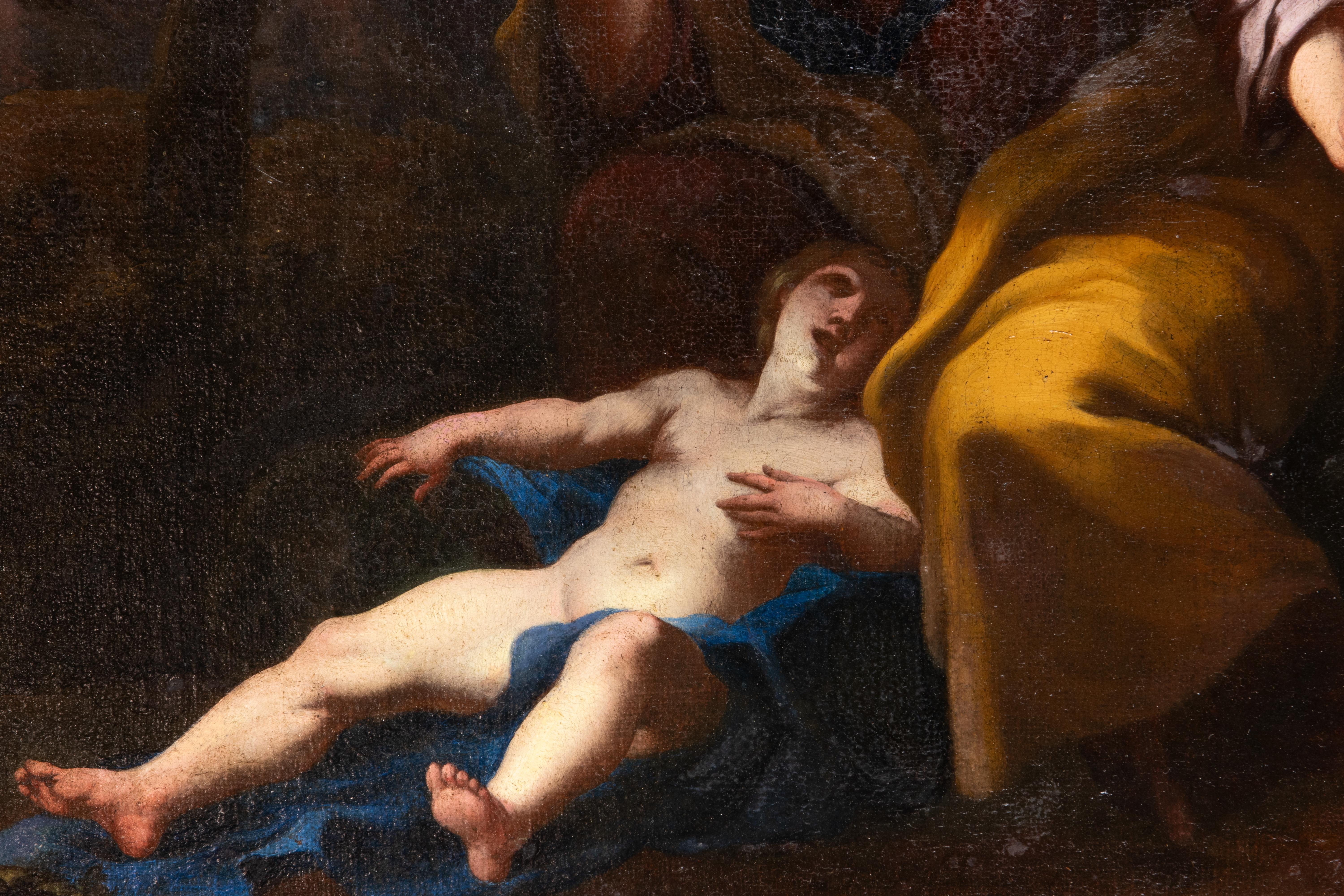 Agar und der Engel – Eulenfarbe – Ölfarbe – Ende des 17. Jahrhunderts – Painting von Unknown