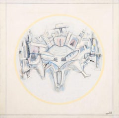 Agudelo Abstract Figural Composition Oil on Canvas