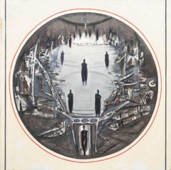 Agudelo, Untitled (Abstract Silhouette Figures), Oil on Canvas