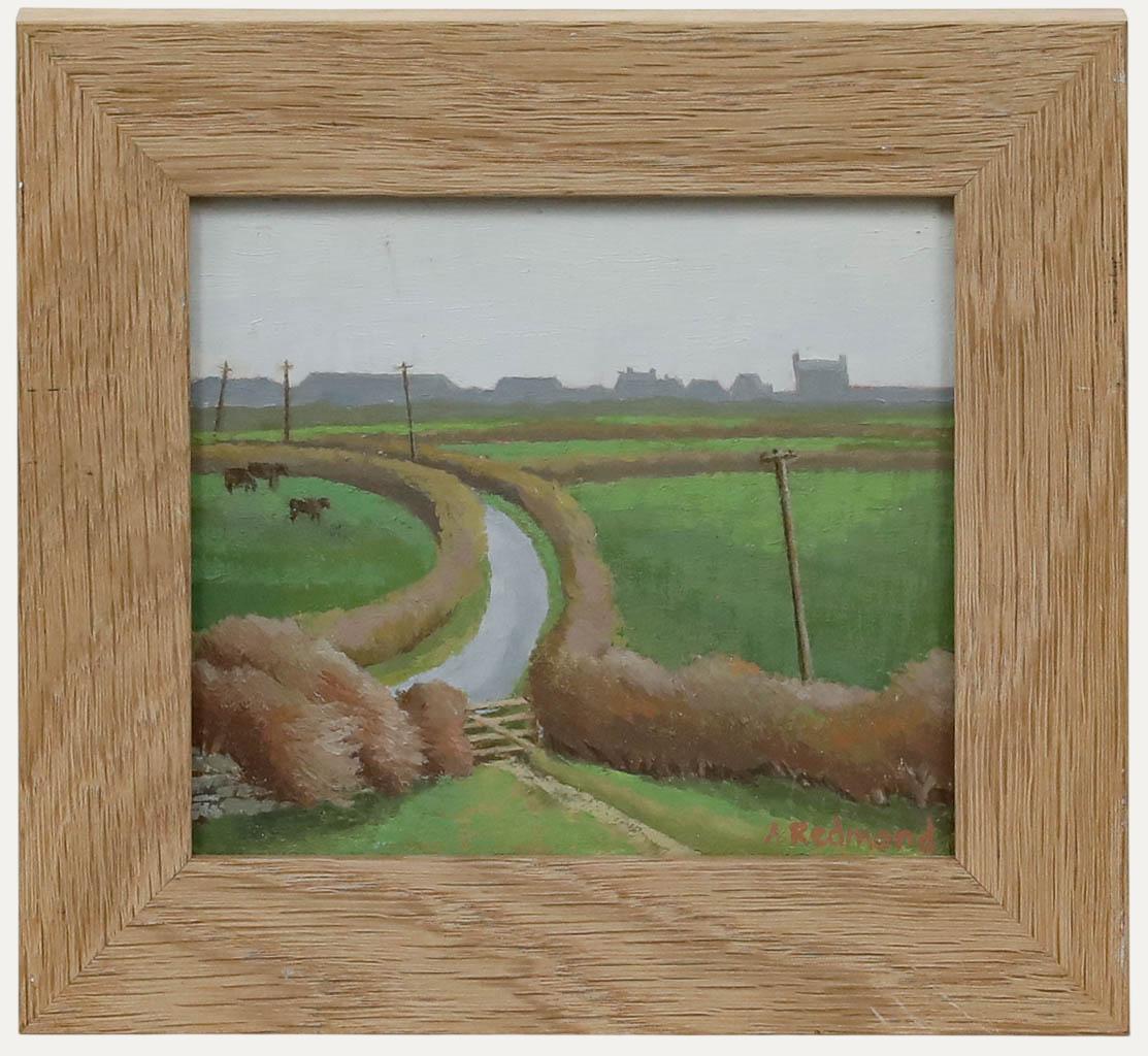 Unknown Landscape Painting - Aingelda Redmond (b.1927) - 20th Century Oil, A Country Road
